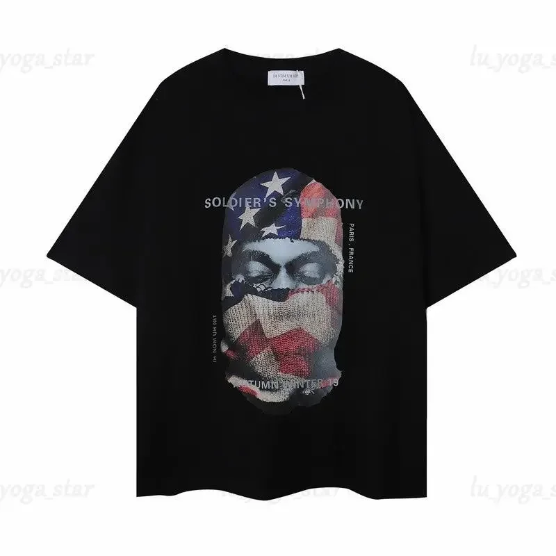 بلايز رجالي Ih Nom Uh Nit قناع تي شيرت تيز أبيض وأسود رئيس الشارع عادية فضفاض تيز عالية الجودة قصيرة الأكمام حجم S-4XL