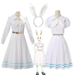 Anime BEASTARS Cosplay Haru Rabbit Short Sleeve Cosplay Costumes Halloween Christmas Party Sets Uniform Suits Headwear Socks
