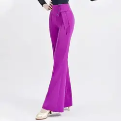 Calça de perna larga de cintura alta feminina com botão, calça reta casual dançante, moda simples, Versátil, Monocromático, Novo, Outono, 2023