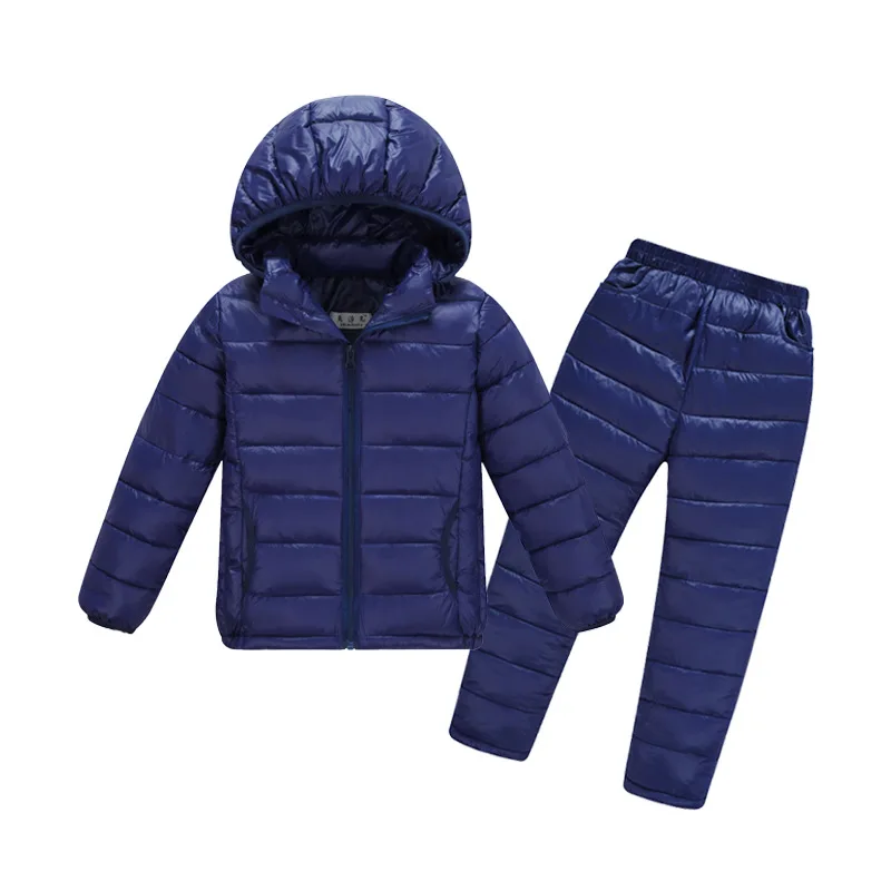 Winter Children Clothing Sets Baby Boy Warm Hooded Down Jackets Pants Clothing Sets Girls Boys Snowsuit Coats Ski Suit 2-12Y