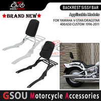 Motorcycle Backrest Sissy Bar Luggage Rack Cargo Shelf For Yamaha V-Star XVS400 XVS650 Dragstar DS 400 650 Custom 1996-2017