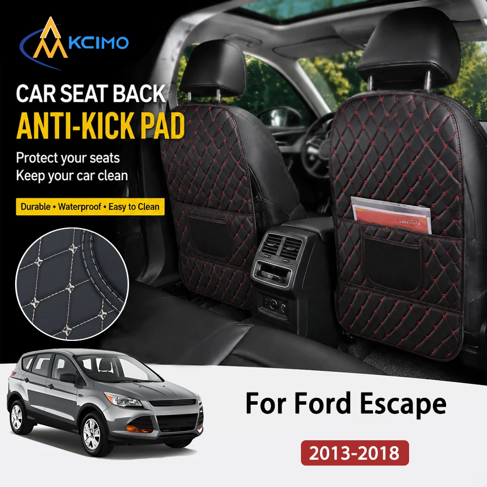 Superior Seat Anti Kick Pad for Ford Escape 2013-2018 PU Leather Car Anti-Kick Mats Auto Seat Back Protector Cover Durable Pads