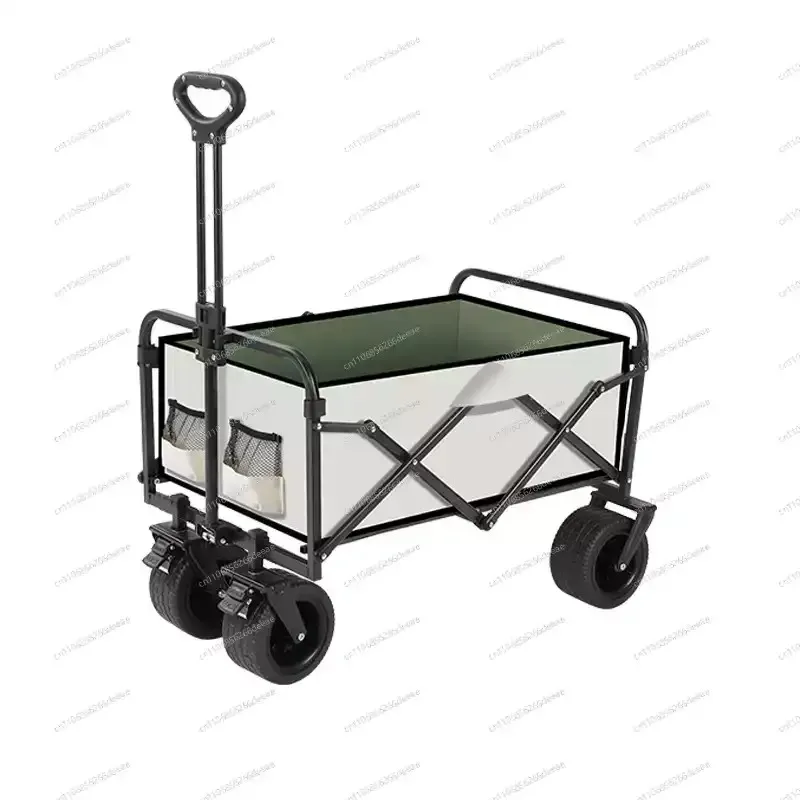 Folding Camping Wagon Heavy Duty Utility Cart with All Terrain Wheels for Beach Picnic Garden Shopping