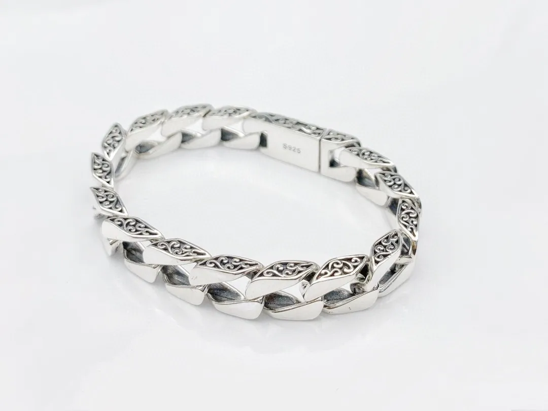 

Fashion cool stylishnew arrivalfashionmen sterling silver bracelet retro lace totem hand jewelry