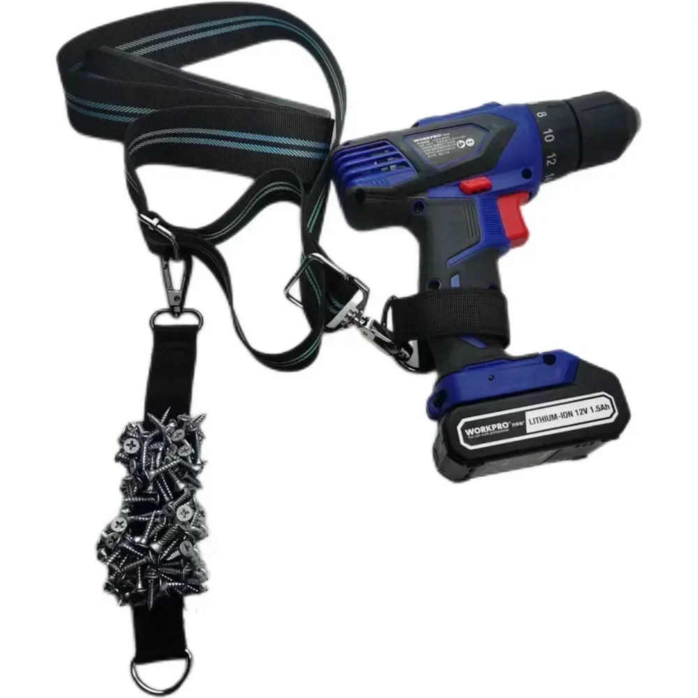 

2024, регулируемый электрический ремешок, держатель для дрели, гаечный ключ, электрический размер, сумка для инструментов, электрическая дрель, молоток, органайзер для инструментов электрика