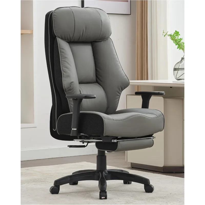 

Big and Tall Office Chair 400lbs, Executive Office Chair with Foot Rest, High Back Office Chair with Back Support