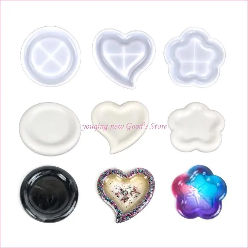 57QA لتقوم بها بنفسك الايبوكسي كريستال الذكرى 3 أنماط صندوق تخزين الحاويات الزخرفية قوالب لخواتم صينية تخزين المجوهرات ديكور