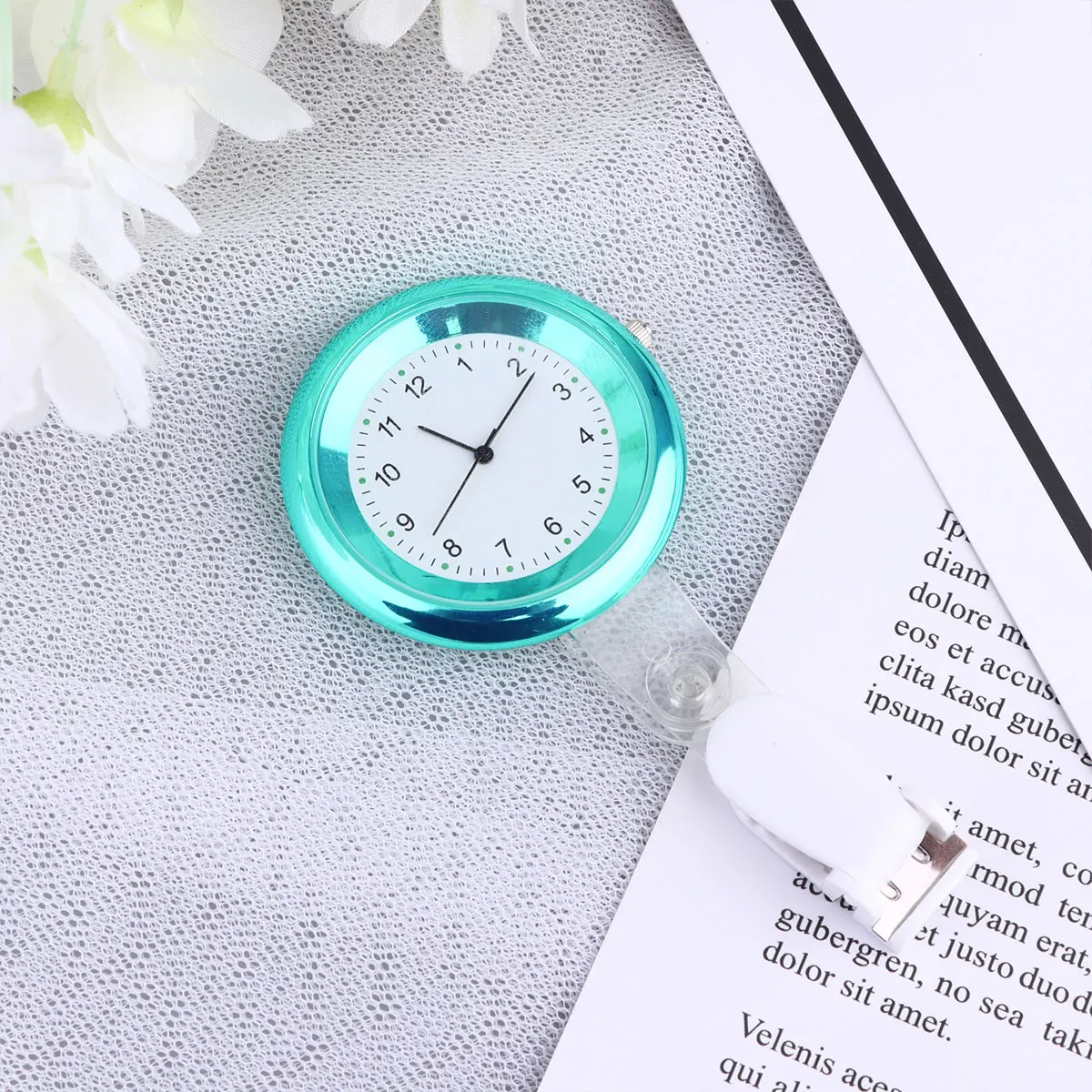 

Color Alloy Portable Doctor Pocket Doctors Durable Quartz Nurse Hanging Watch Pocket Watch Medical Gift (Blue)