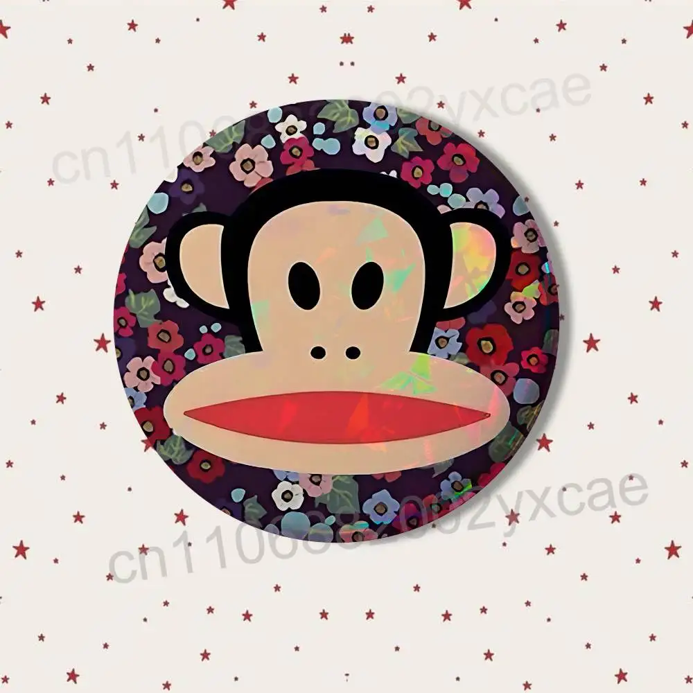Dies ist ein Affen-Paul-Frank-Abzeichen für Rucksäcke, Kleidungsdekoration, runde Brosche aus Weißblech, lustige, individuelle Geschenke für Freunde – Detail 9