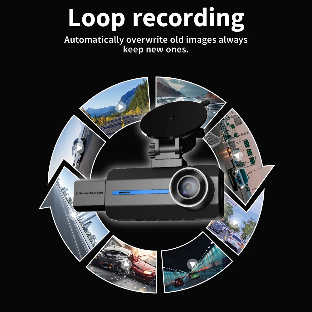 3.16Inch Private Model HD 2K Car DVR Triple lens Dashcam Car Camera super Night Vision Loop Recording Vehicle Accessories