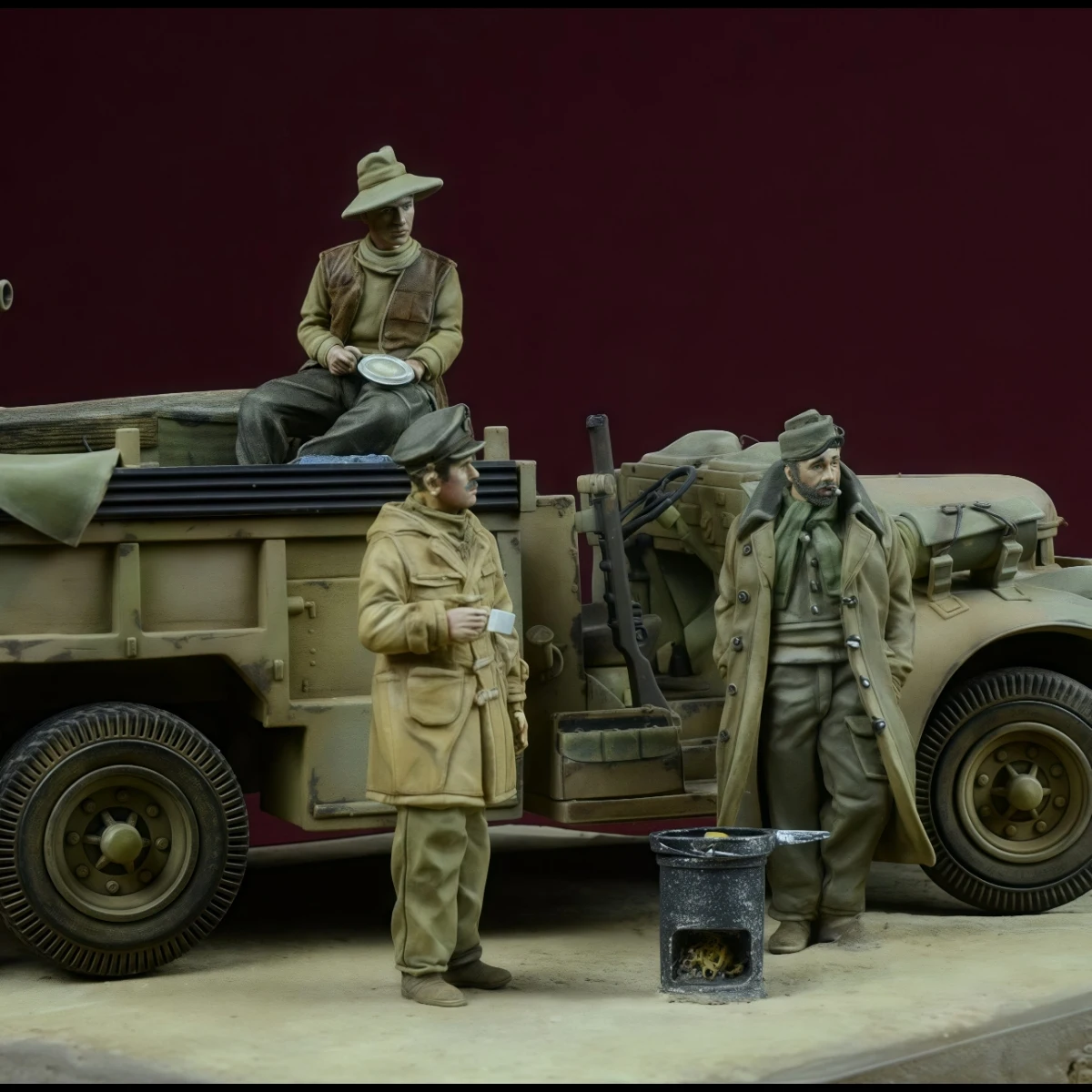 1/72 수지 도색되지 않은 모델 키트, 군사 테마, 사하라 아침 식사 - 영국 LRDG 순찰 조립되지 않은 도색되지 않은 GK, 1508R