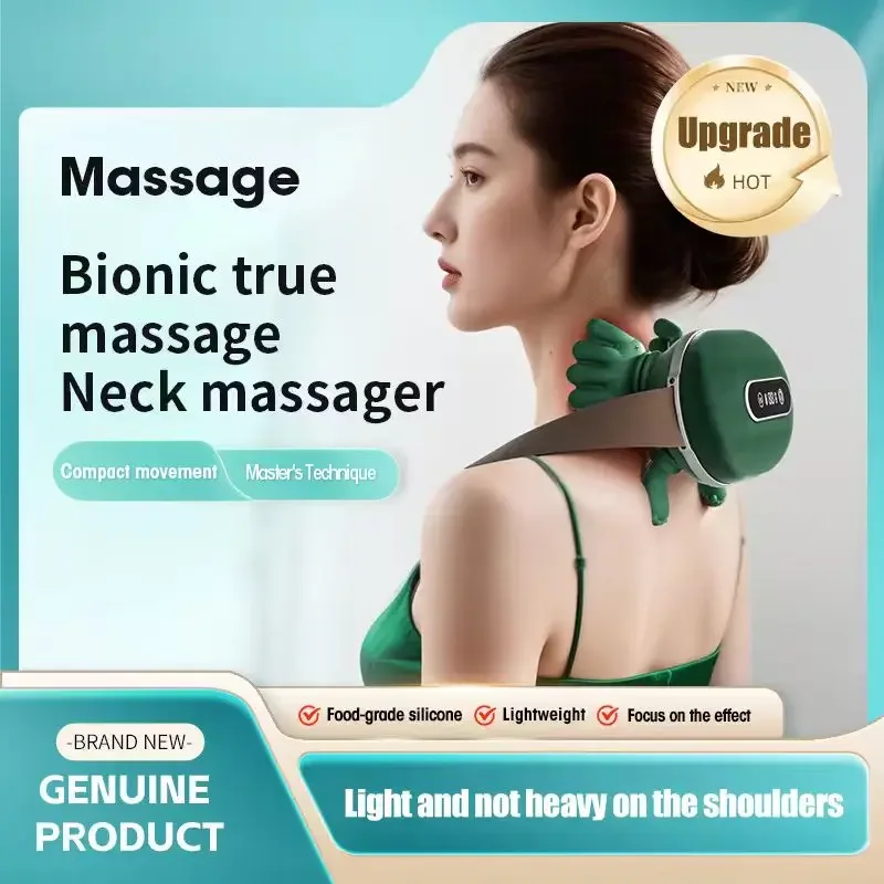 

Rechargeable Neck And Shoulder Massager, Silicone Neck Massager, Adjustable Vibration Massage Pillow Portable Electric Massager