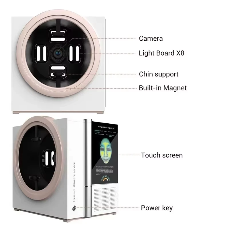 Magic Mirror 12 Spectrum Al Face Scanner 3D Smart Skin Analysis Machine HD Digital Diagnostic Scanner Facial Skin Analyzer