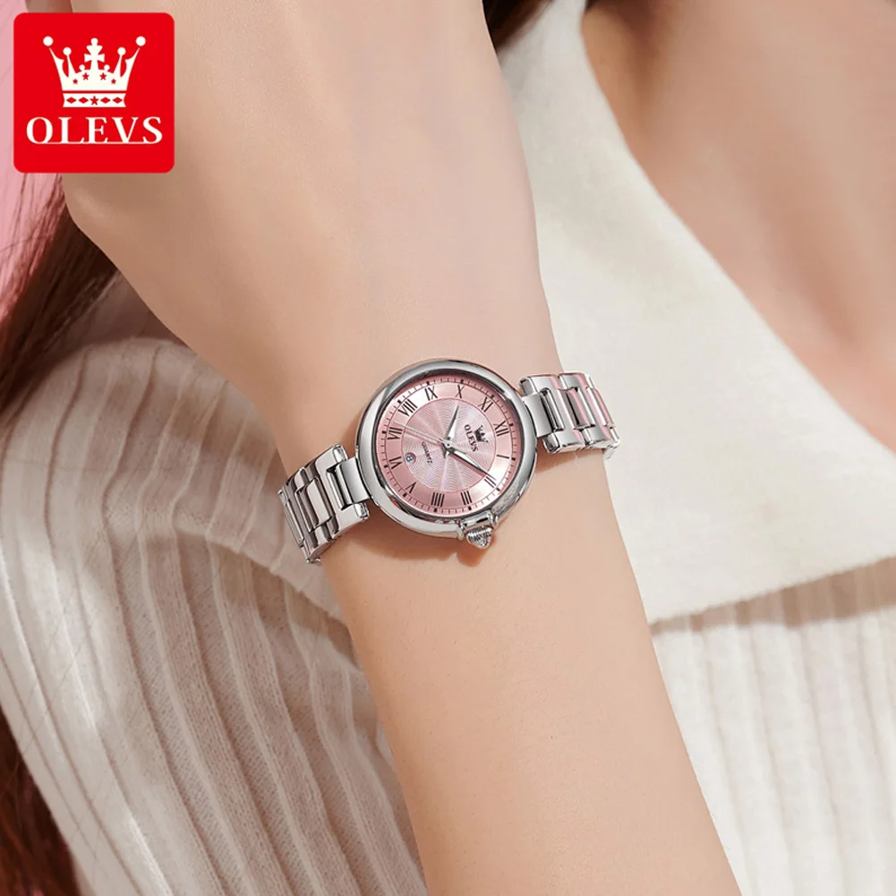 Olevs 5608 marca de luxo relógio feminino clássico moda à prova dwaterproof água calendário luminoso relógio elegante quartzo feminino reloj hombre