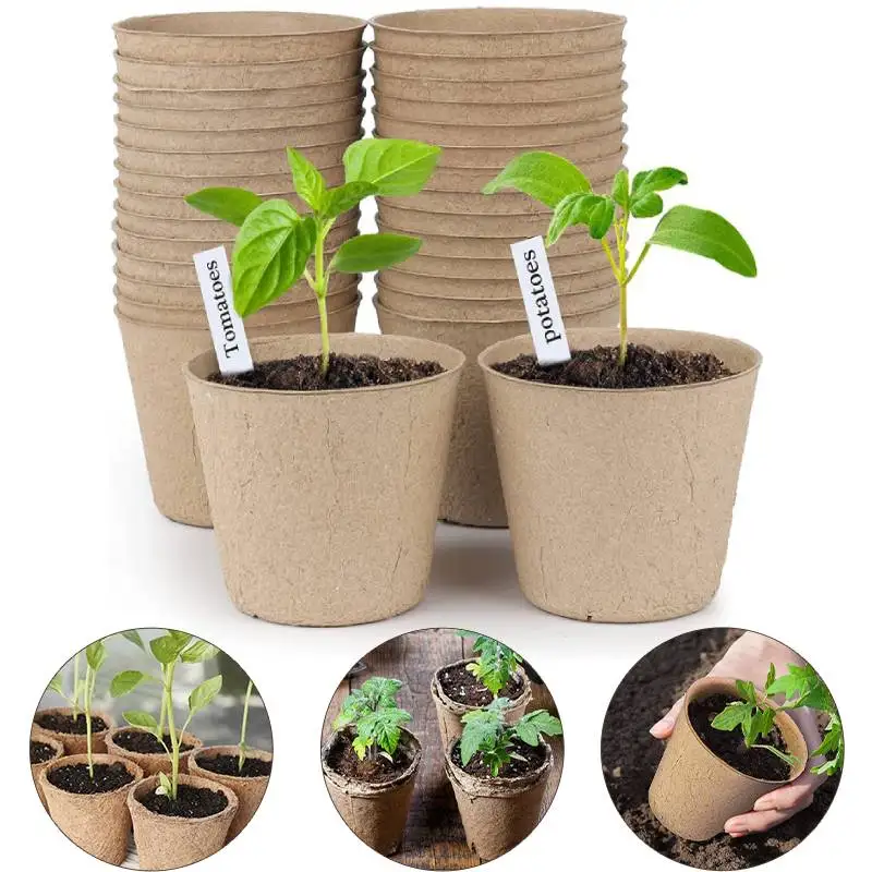 

Экологичные стаканчики для рассады, биоразлагаемые горшки-лотки для выращивания растений, бумажные контейнеры для стартового выращивания цветов и трав, садовые инструменты