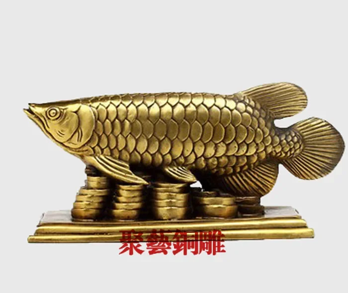 SCY Bronze statue copper carp decoration jinlong fish money home crafts lucky