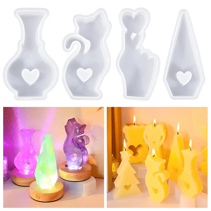 Easter Animal Candle Silicone Mold Resin Mold Rabbit Cat Bear Soap Aromatherapy Mold DIY Ornaments Gypsum Home Decoration Crafts