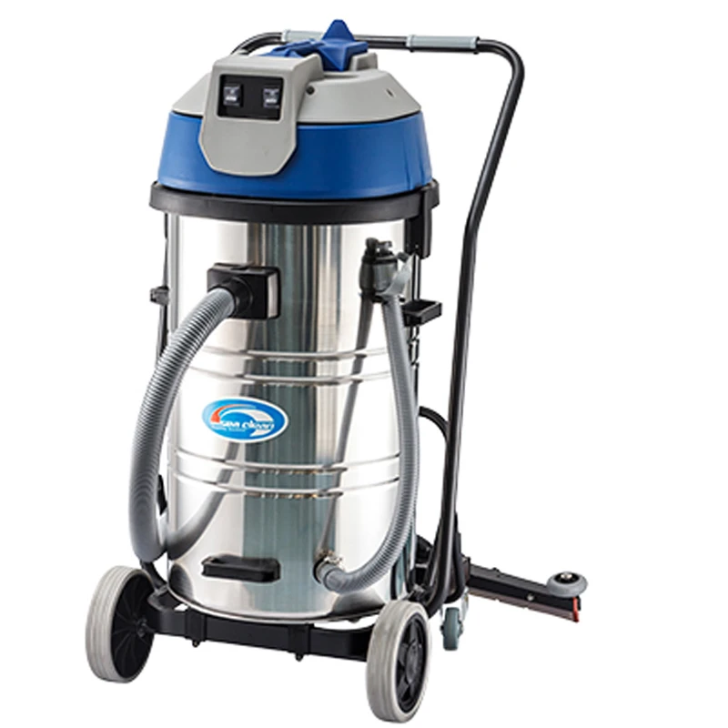 SC80-2W 80L 2000W Sea Clean Stainless Steel House Keeping Upright Two Motors Water Sucker Outdoor Vacuum Cleaner with Squeegee
