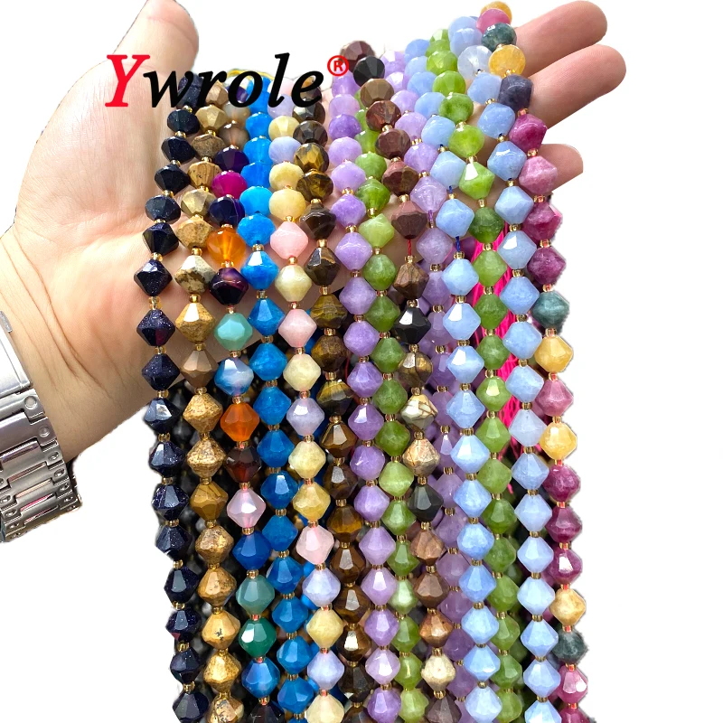 Natürliche Stein 6/8/10MM Pyramide Form Achat Kristall Jaspis Lose Spacer Perlen für Schmuck Machen Diy armbänder Charms Zubehör