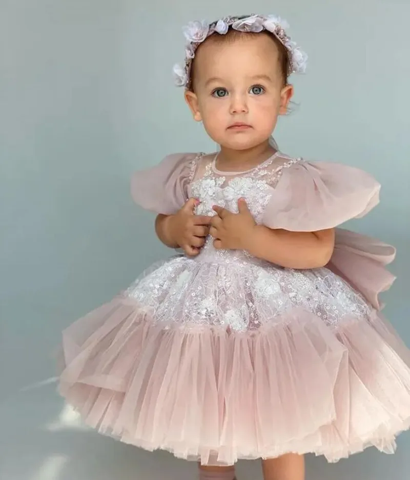 

Fluffy Baby Girls Dresses Tiered Tutu Outfit Princess Birthday Dress Baptism Gown Kids Costume 12M 24M