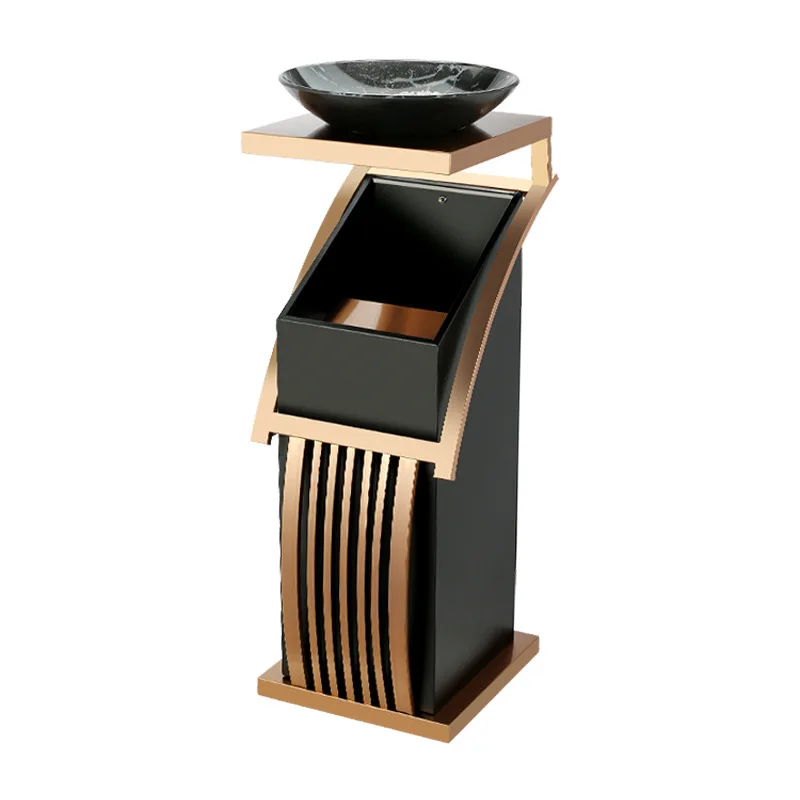 

Hotel trash can lobby vertical commercial stainless steel with ashtray shopping mall hotel lobby corridor aisle dedicated