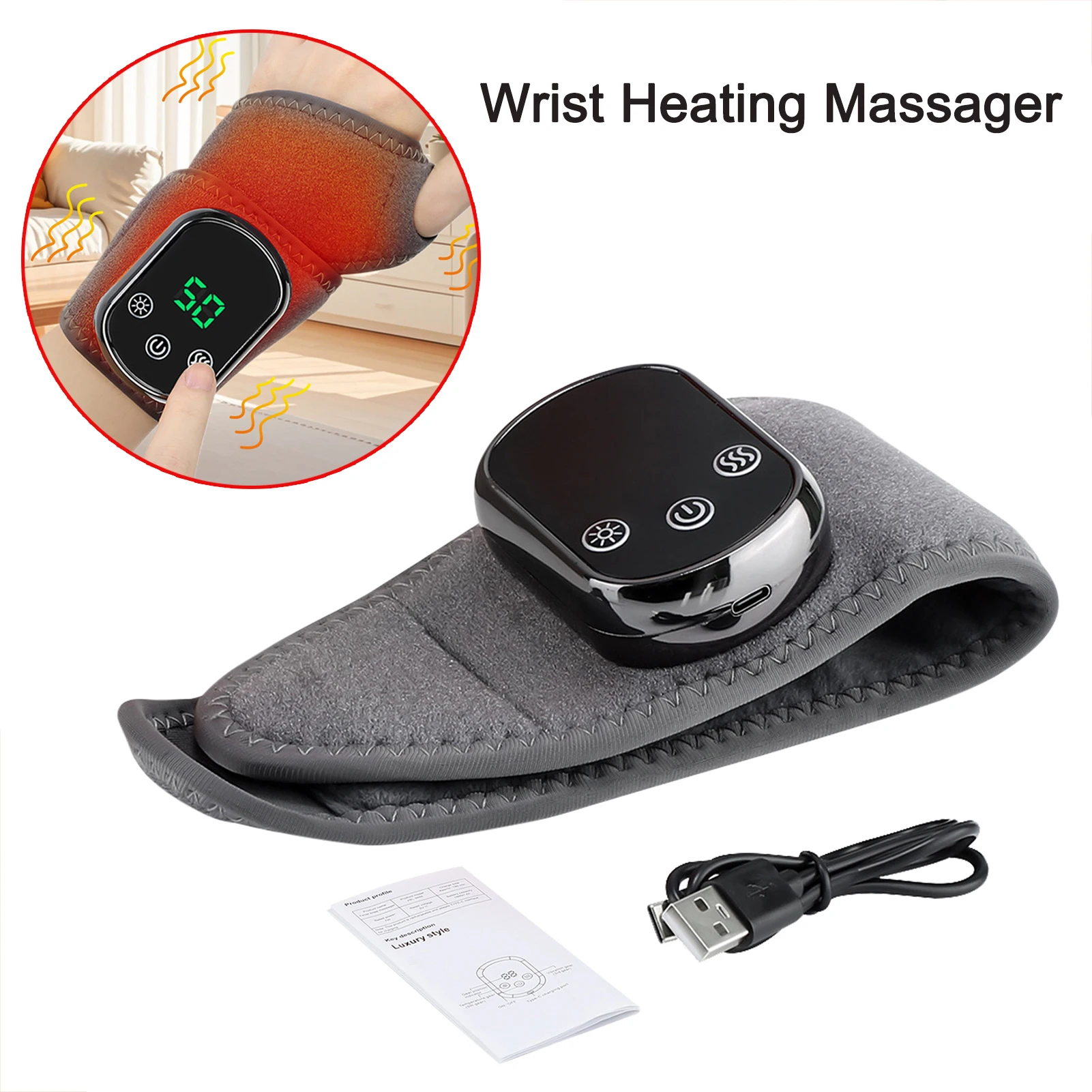 

Wrist Heating Pad Warmers With 5 Heat Levels Cordless Heated Wrist Massager For Women Men Elbow Ankle Arm Leg Work Exercise