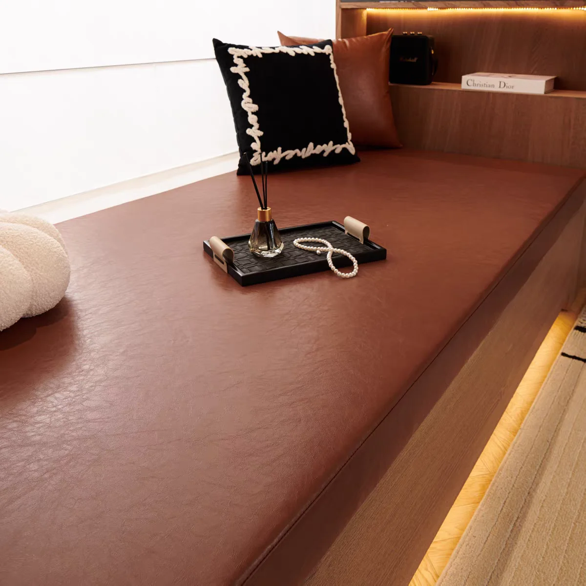 

Waterproof Leather Bench Cushions Chair Seat Pad PVC Windowsills Cushion with Non-slip Bottom for Home Bay Window Mat Patio Pads