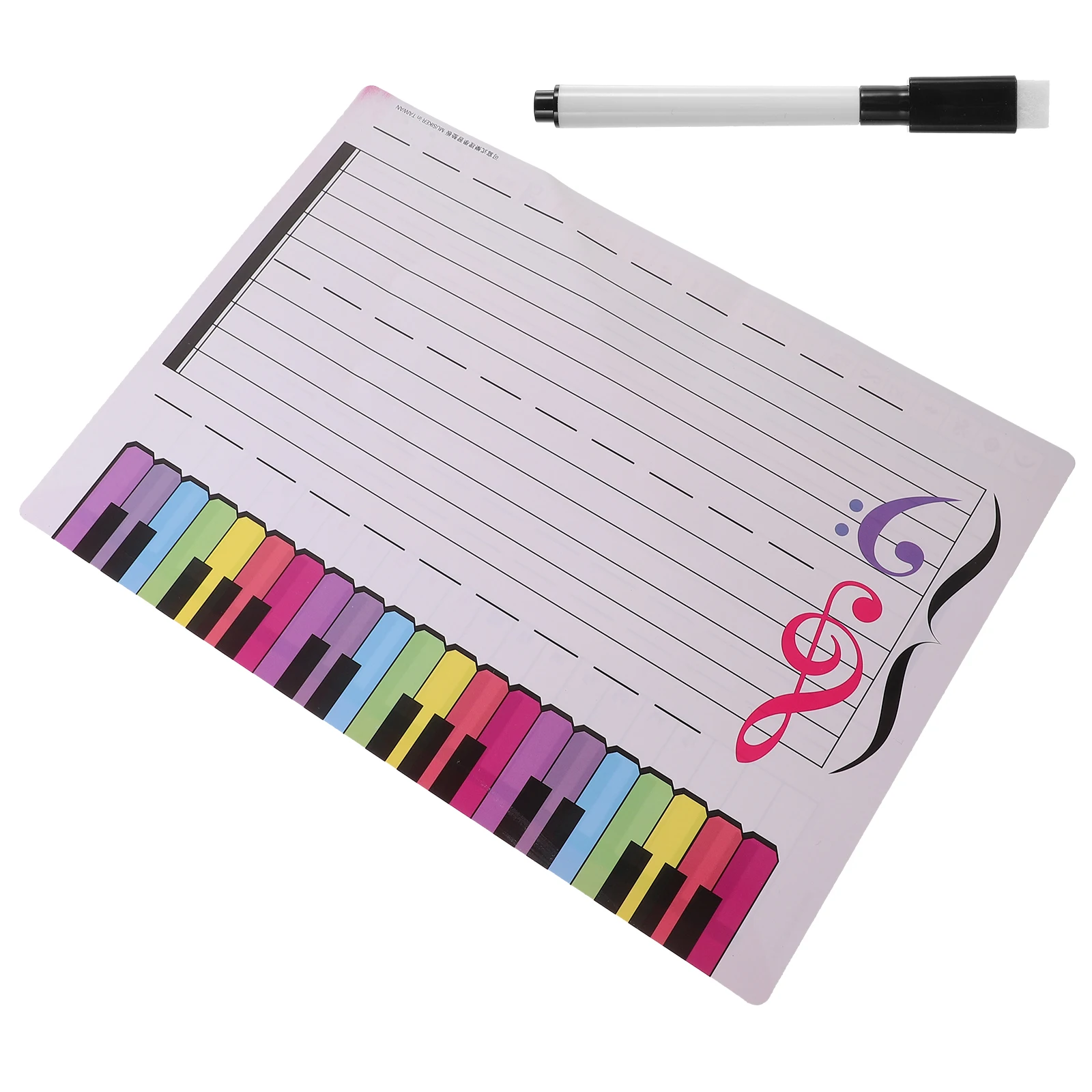

1 set Reusable Whiteboard PET Material Erasable Music Teaching Tool Portable Notation Practice Aid Dry Wipe Board Display
