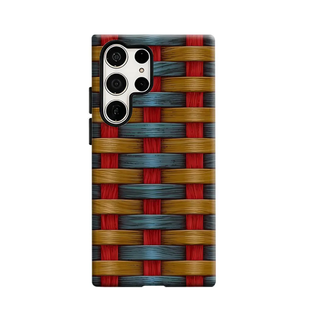 CaseLumi Phone Case For Samsung Galaxy S25 S24 S23 Ultra Plus HD Hard Woven Charm Double Layer Cover Film Shell