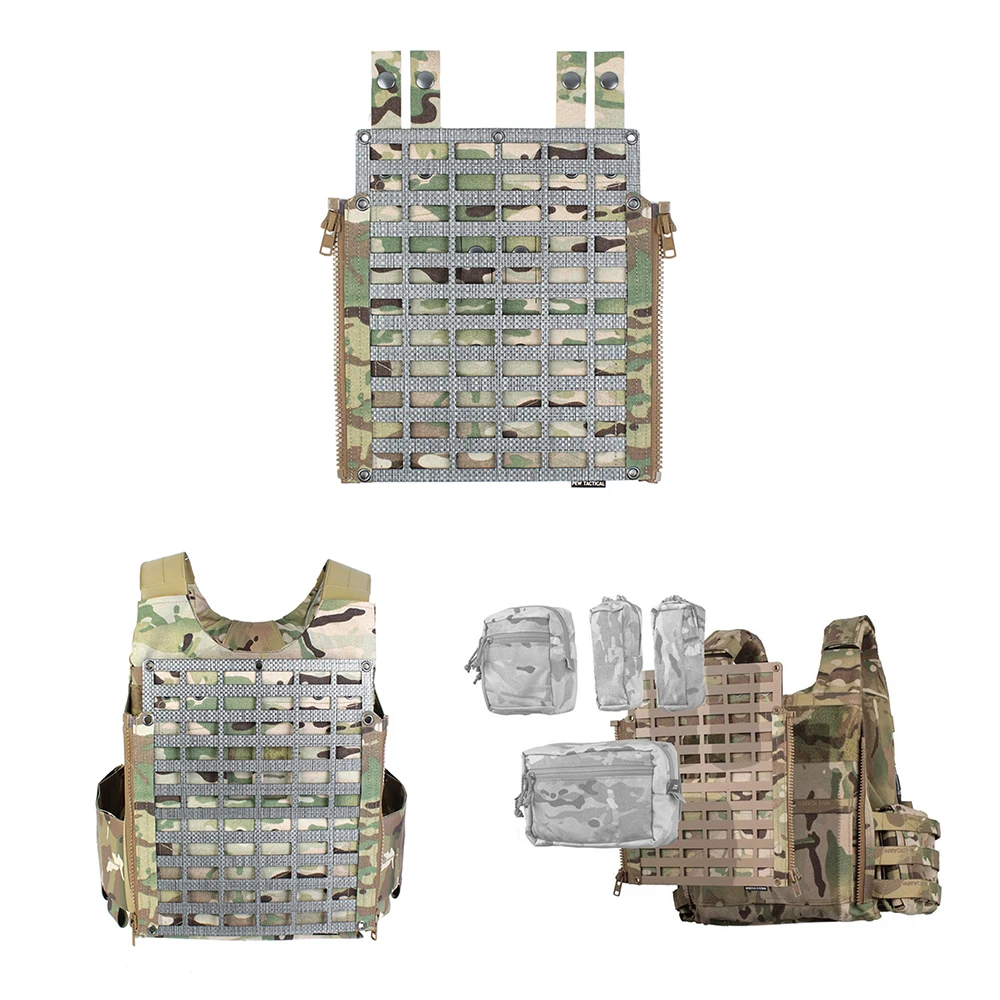 Tactics Sports LV119 Overt Outdoor Vest Special Zipper MOLLE Back Plate Back Panel