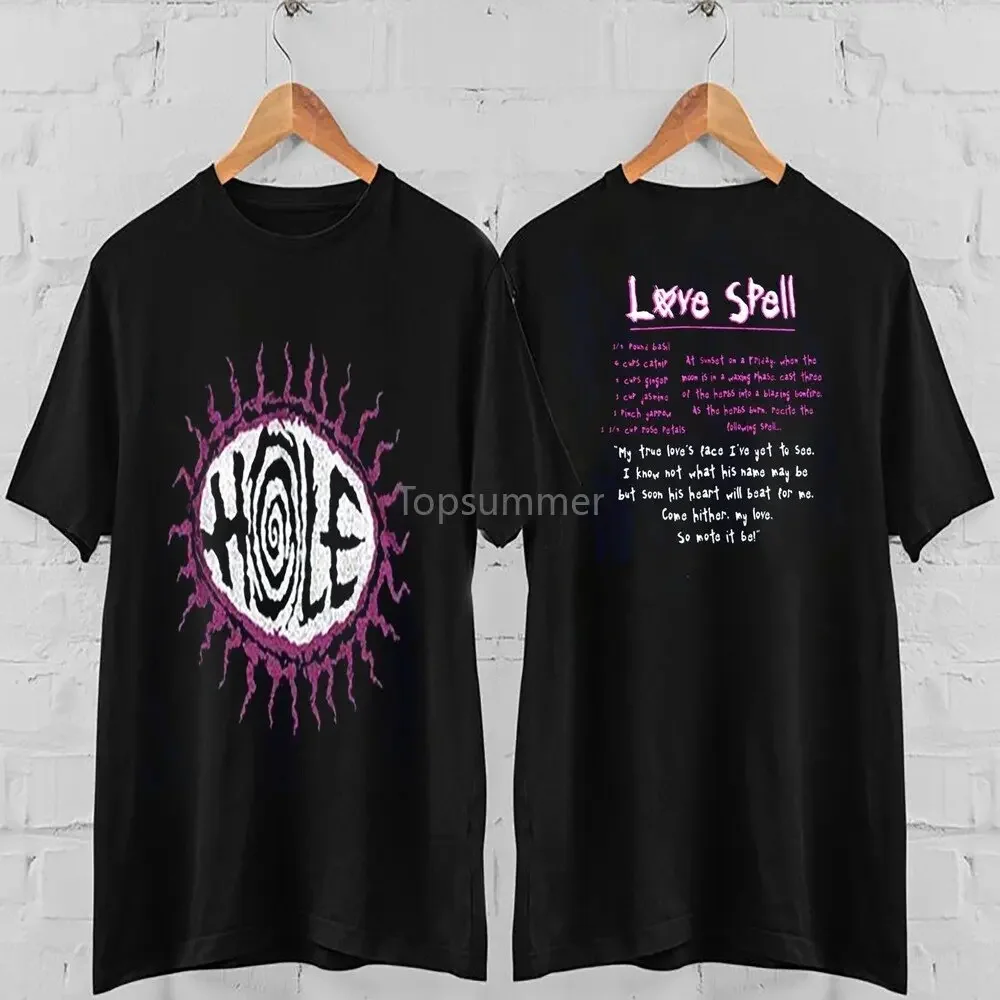 Hole Band Love Spell Lyric T Shirt Men's T-shirts Funny Gifts for Men Tshirts Cotton Mens Heavyweight Tshirt