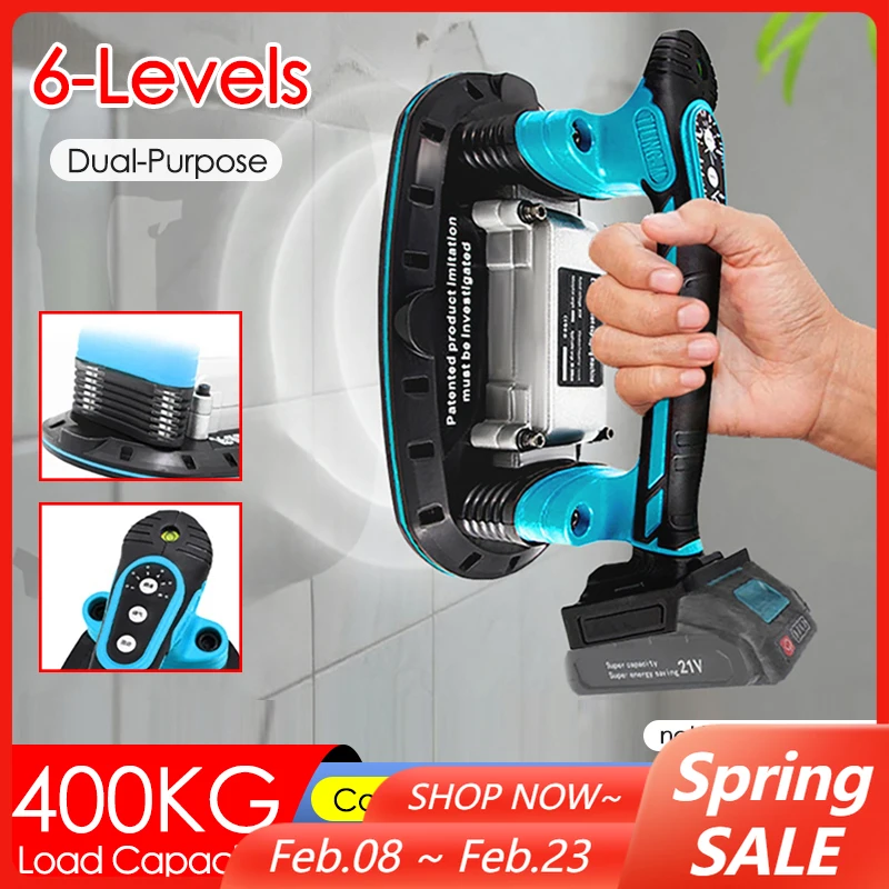 

6 Speed Adjustable Tile Vibration Machine 400KG Load Electric Suction Cup for Ceramic,Marble,Floor and Wall Tiles for Makita 21V