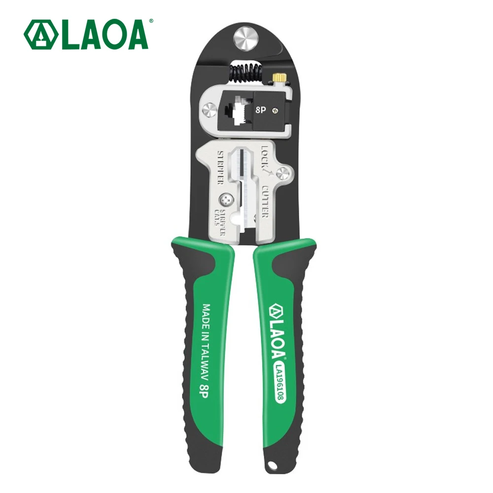 LAOA Network pliers Mould Replaceable 8P Cable Crimper Crimping tools Electrical Wire Cutter Stripping tool Auto-lock