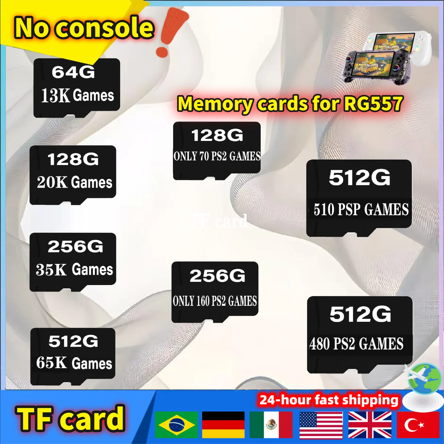 Para ANBERNIC RG557 consola de juegos portátil tarjeta de memoria tarjeta TF tarjeta SD juego PS1 PSP GBC PS2 PSP 64G 128G 256G 512G 70000 juegos