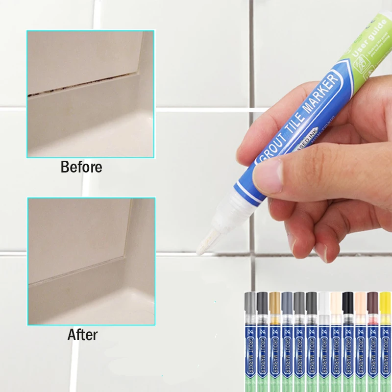 12Color Waterproof White Wall Tile Marker Pen Grout Restorer Gap Repair For Bathroom Floor Seam Paint Filling Construction Tools