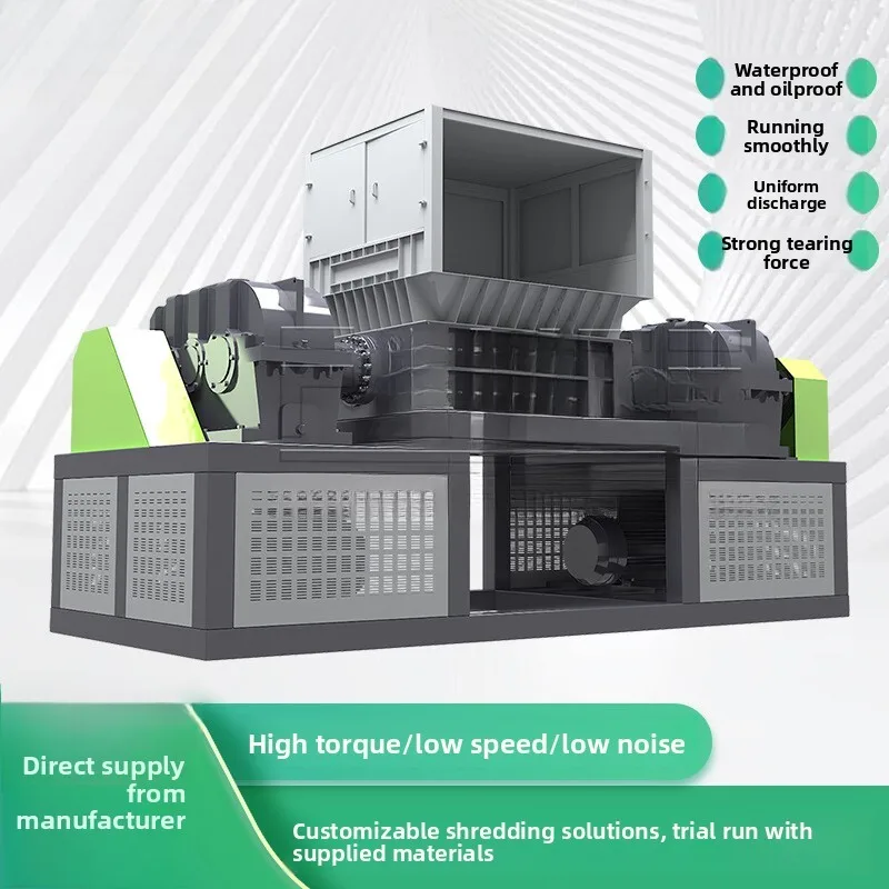 

Large Double Shaft Crusher Scrap Iron Plastic Tire Metal Domestic Waste Universal Shredder Car Shell Household Waste