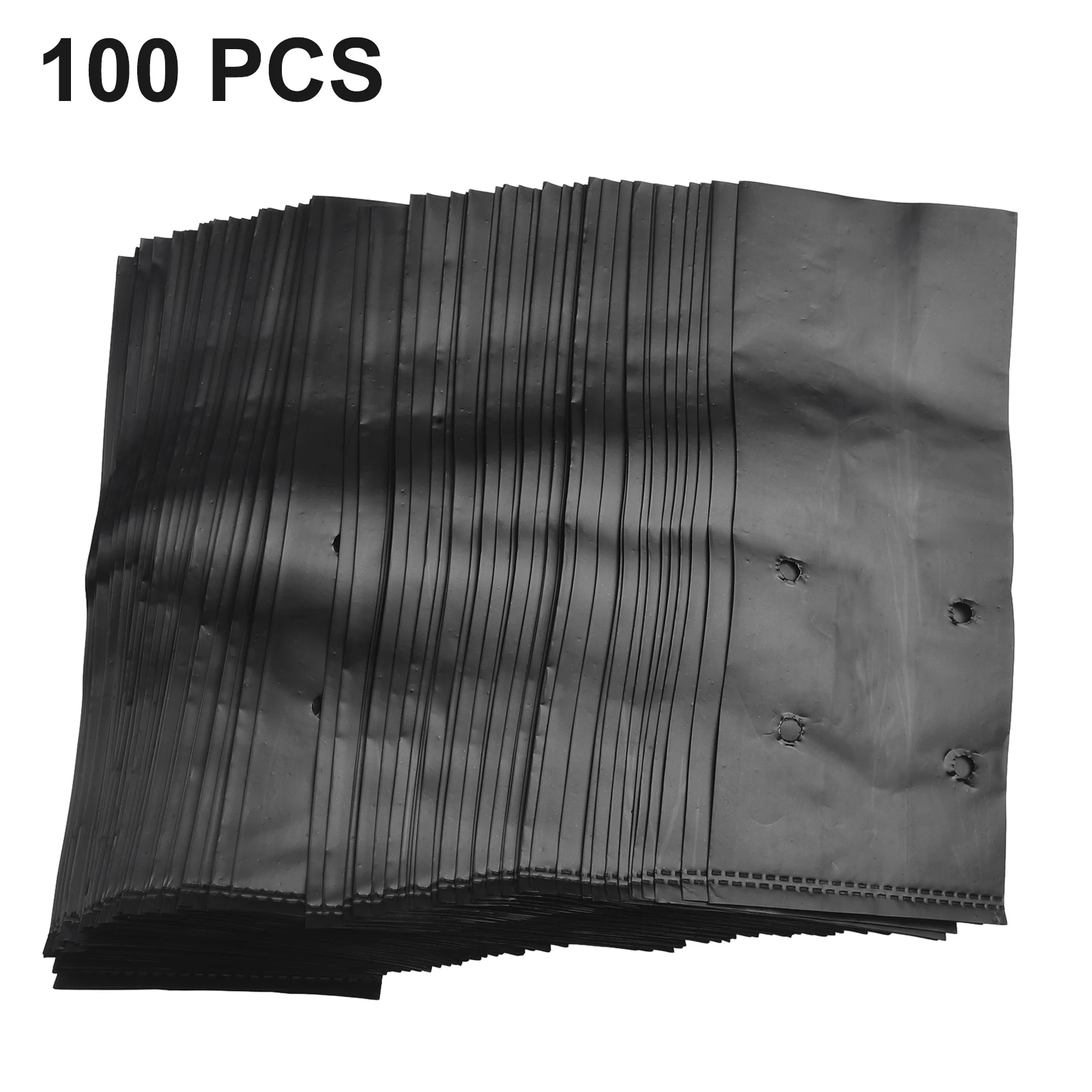 100 PCS PE Plant Growing Bags for Bedding Plants Tomatoes Bell Peppers Cucumbers with Upright Stability When Filled with Soil