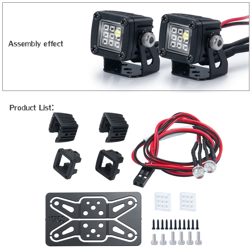 YEAHRUN LED-Leuchten Scheinwerfer Scheinwerfer für TRX-4 TRX6 Axial SCX10 Wraith SCX24 1/10 1/24 RC Auto LKW Dekoration Teile