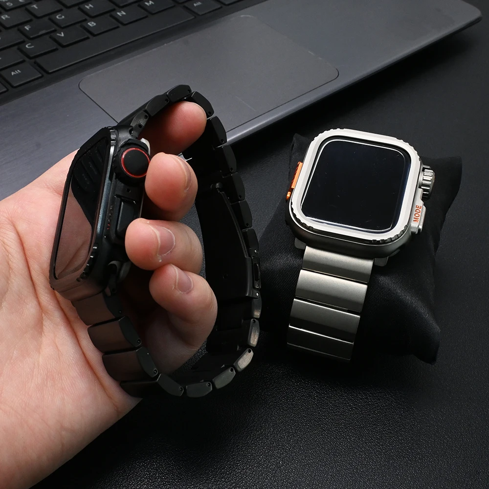 Change Ultra Case+ Strap Cover for Apple Watch Strap 10 46mm Luxury Titanium Band for Iwatch 9 7 8 6 45mm 44mm Screen Protector
