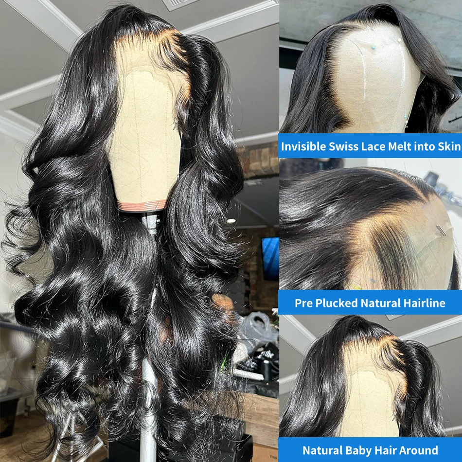 30 32 Inch Body Wave Lace Front Wigs 13x4 Hd Transparent Lace Frontal Human Hair Wig PrePlucked for woman