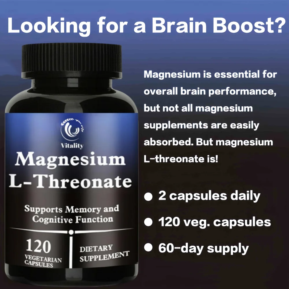 Magnesium L-Threonate Supplement – Promotes Brain Health, Improves Memory and Concentration