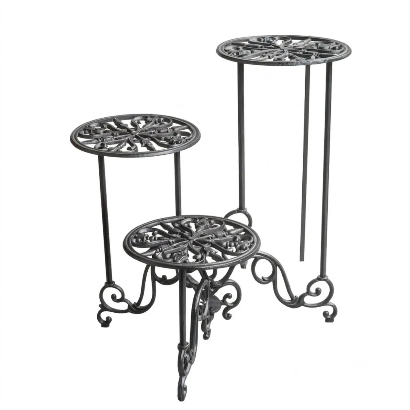 3-Tiered Plant Stand Decorative Rotating Flower Pot Stand Rack Tiered 3-Tiered Plant Shelf for Gardeners, Living Room, Balcony,