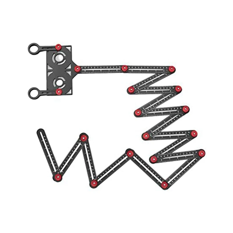

16-Side Multi-Angle Measurement Ruler With Opening Locator, 16-Fold Angle Finder Tool Tile Punch Locator For Craftsmen