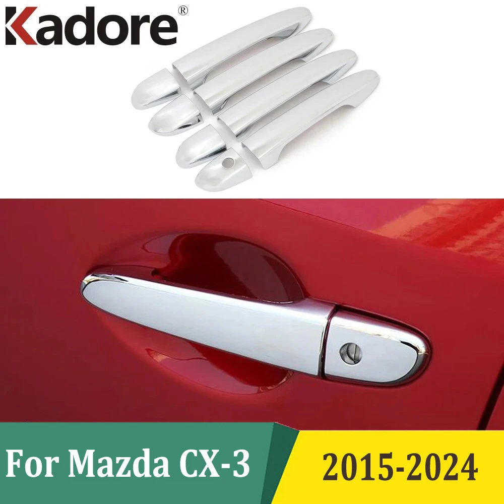 For Mazda CX3 CX-3 2015-2018 2019 2020 2021 2022 2023 2024 Chrome Side Door Handle Cover Trim Exterior Accessories Car Sticker