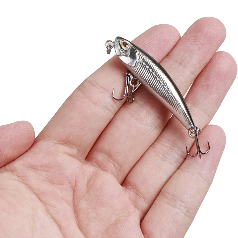 1 Pcs Minnow Fishing Lure 53mm 4.4g 3D Eyes Crankbait Wobbler Artificial Plastic Hard Bait Fishing Tackle