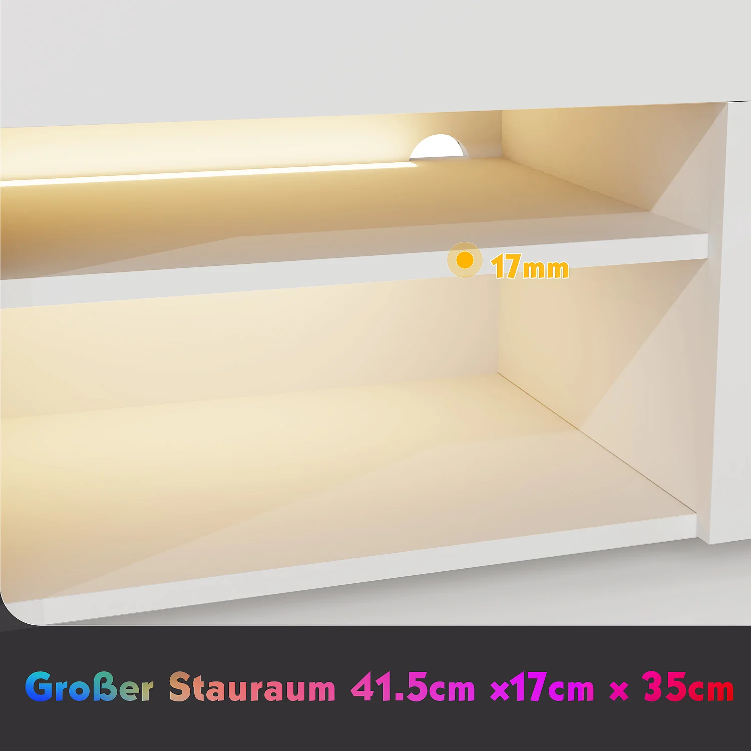 وحدة تلفزيون LED 2 باب حديث لامع غير لامع MDF خزانة للغرفة المعيشة حامل الوسائط أثاث RGB ضوء أبيض 130 سم #6