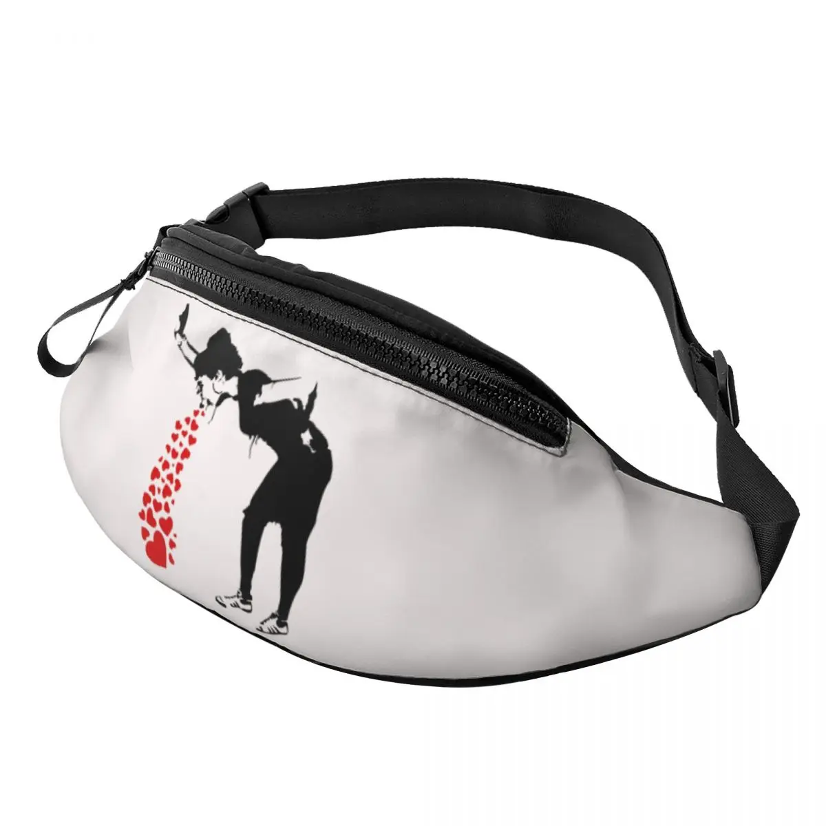 Lovesick Fanny Bag Custom Banksy Street Art Grafitti Crossbody Waist Pack Men Women Traveling Phone Money Pouch