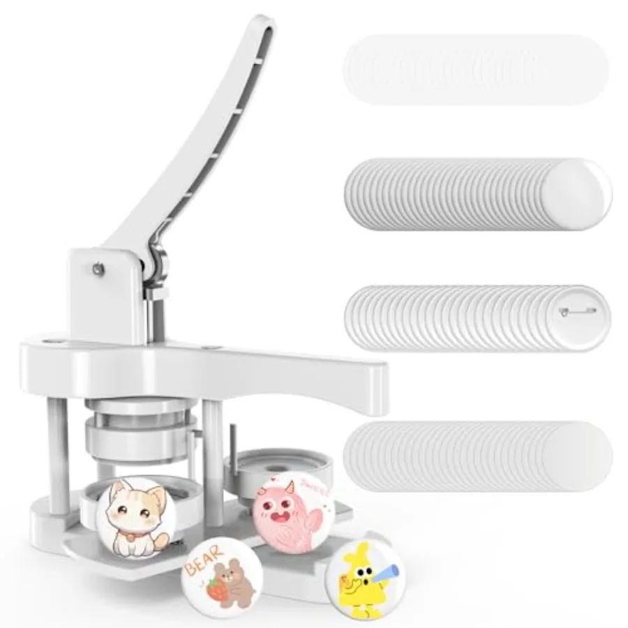 

Button Maker Machine Pin Maker Machine Button Press Machine DIY Badges Making Machine Kit with Free 50pcs Supplies Installation