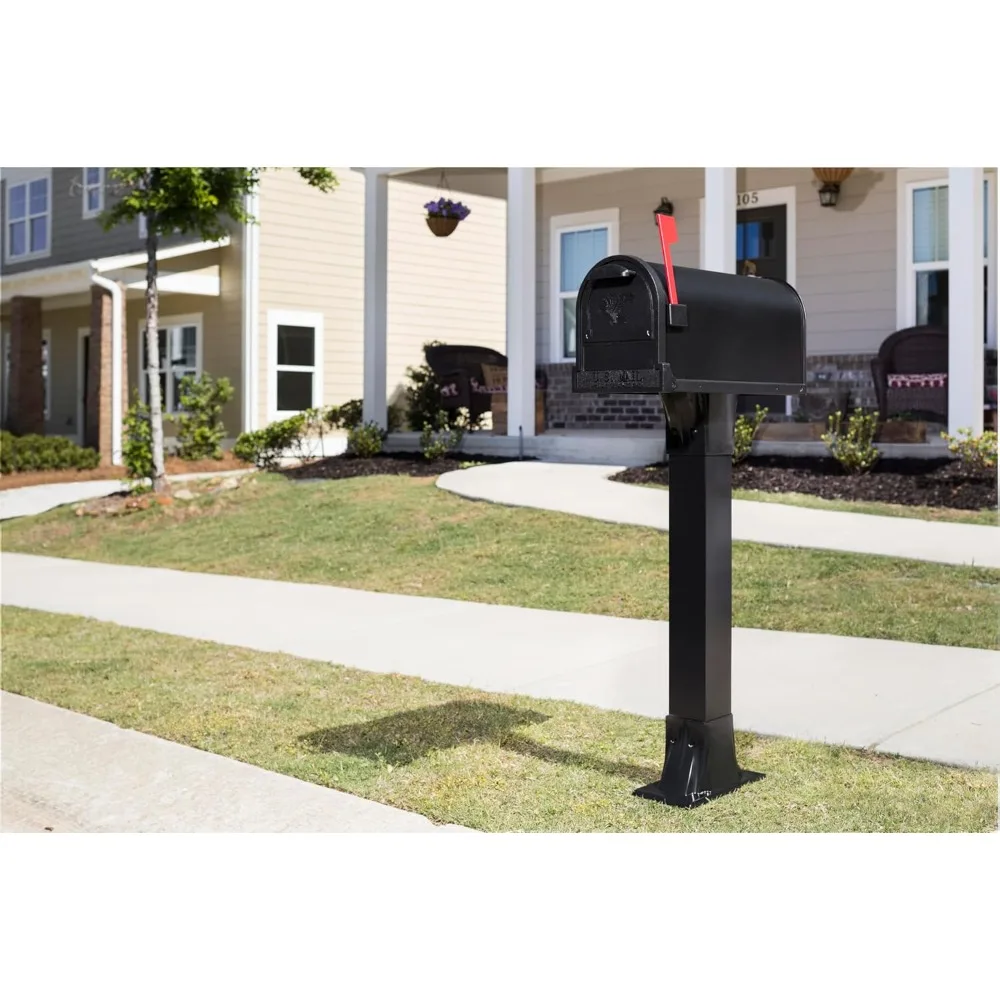 Large Capacity Galvanized Steel Mailbox, Weatherproof Post Mount for Homeowners, Easy Installation & Secure Closure
