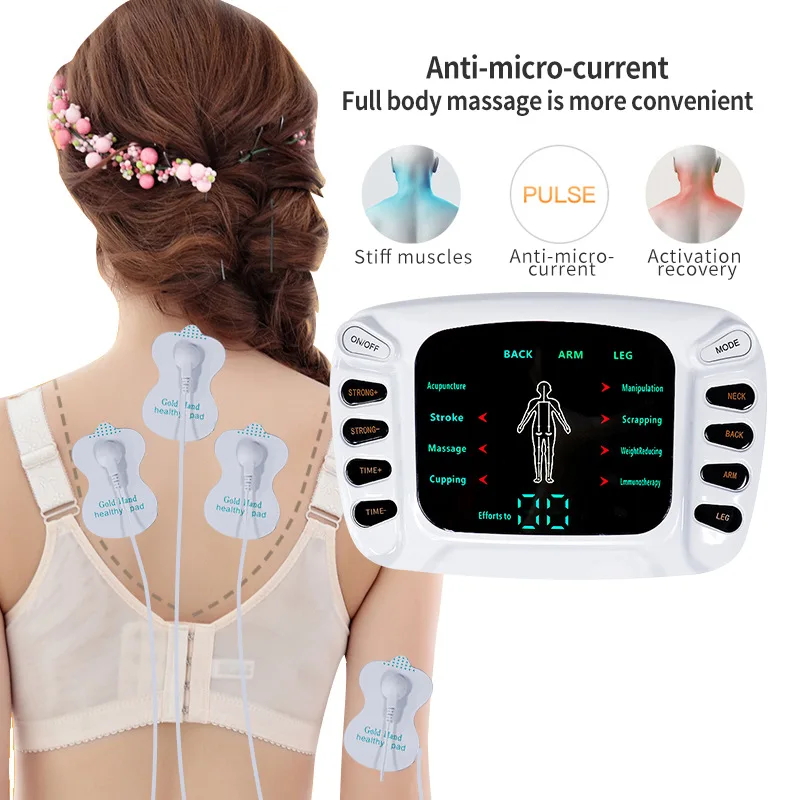 

Electric Physiotherapy Massager Muscle Stimulator Therapy Full Body Massage Relax 16Pads Pulse EMS Acupuncture Meridian Massager